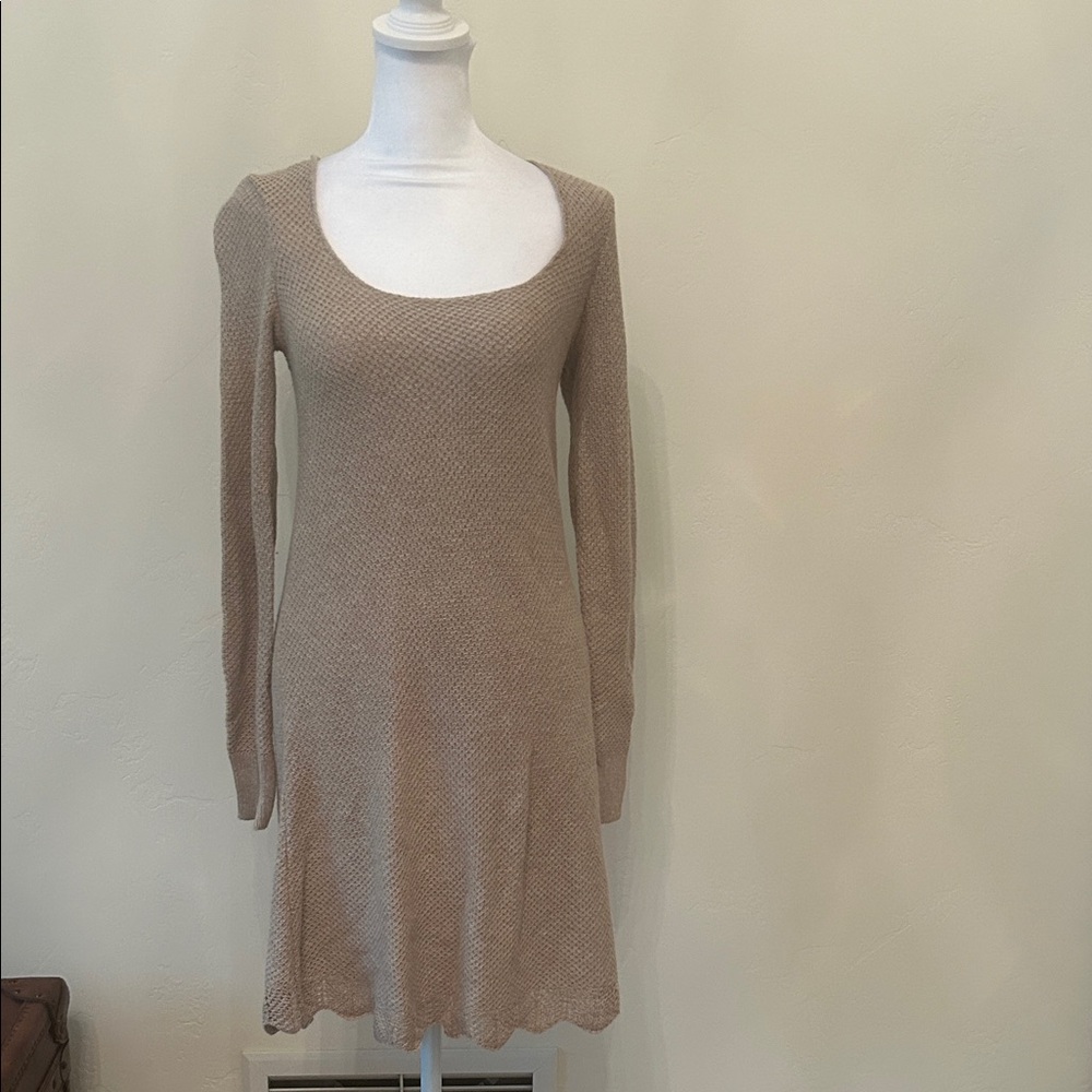 American Eagle Outfitters Tan Long Sleeve Dress
